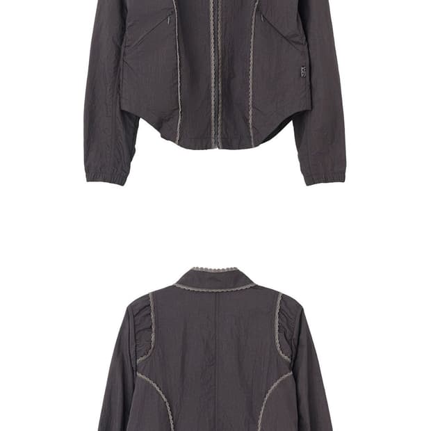 스컬프터 Lace Nylon Jacket Charcoal
