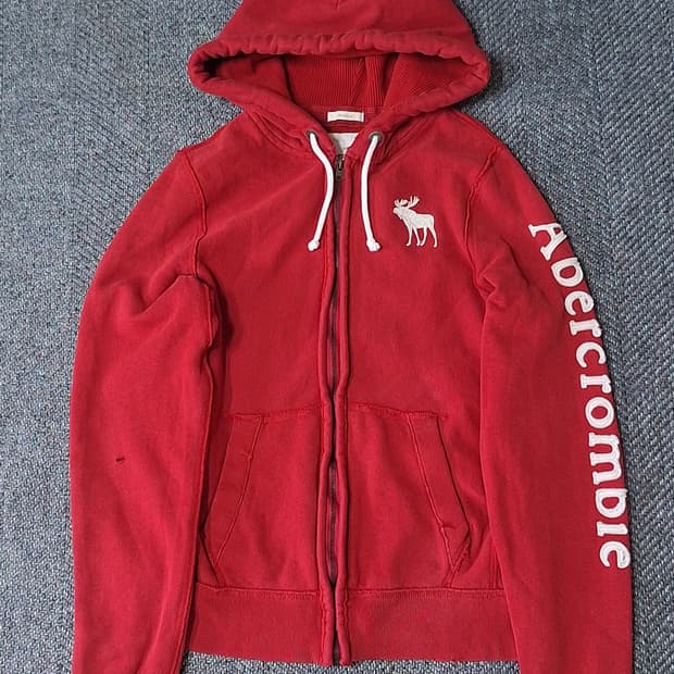 아베크롬비 순록 레드 후드집업 