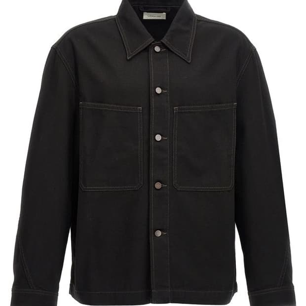 24FW 르메르 트위스티드 슬리브 박시 셔츠 블랙 48