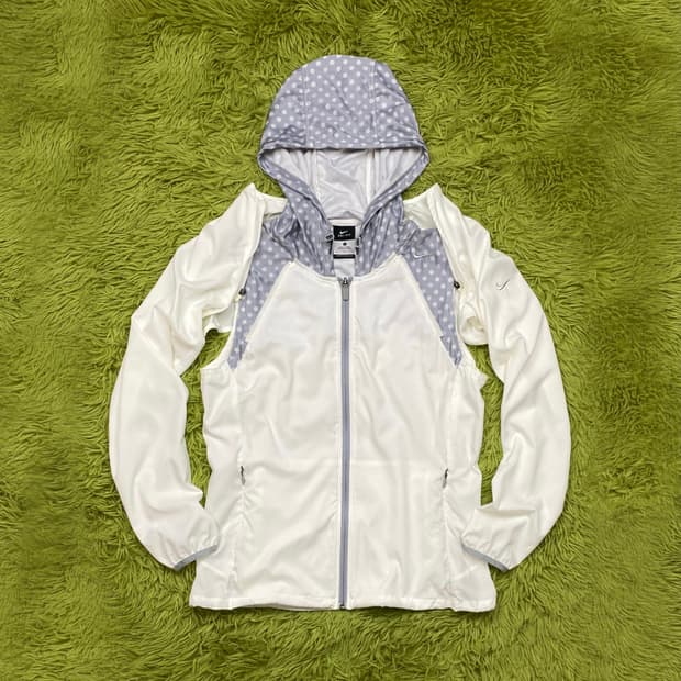 나이키 ‘드라이 핏’ 폴카 도트 후드 디테쳐블 윈드 브레이커 자켓