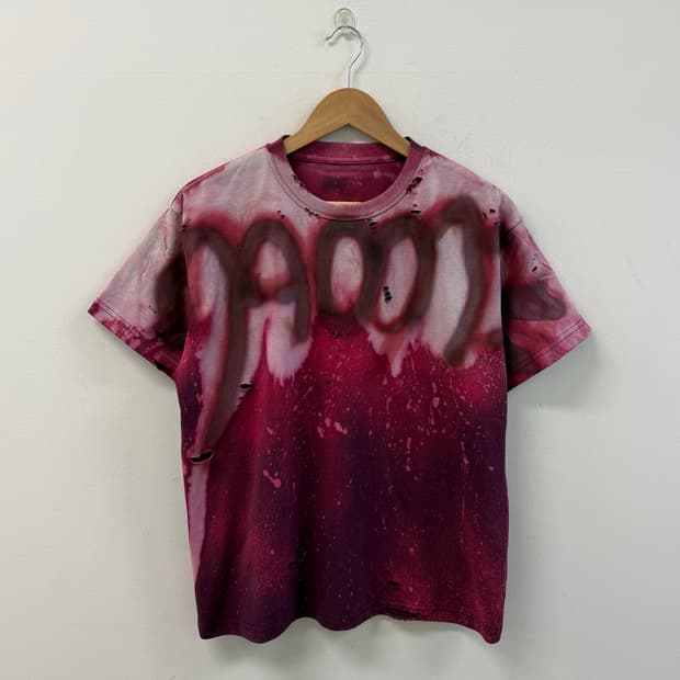Distressed faded vintage graffiti tee