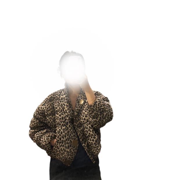 Leopard Metal-Button Quilted Puffer Coat