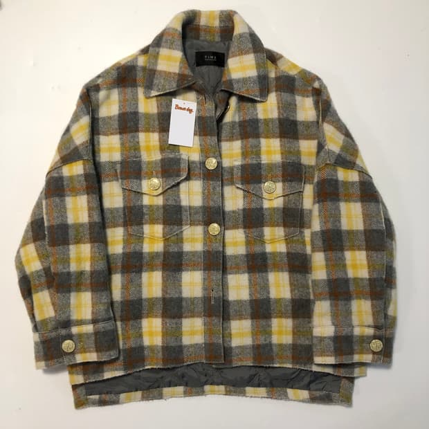 2020 타임 알파카 울 체크 코트 