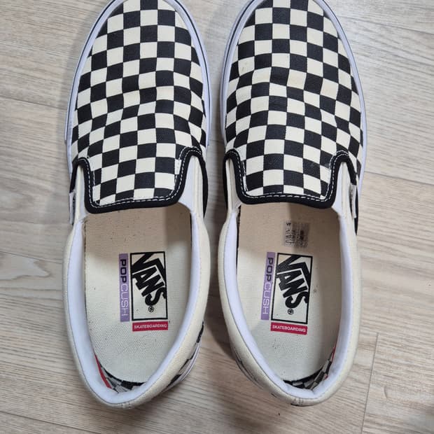 반스 체커보드 슬립온 PopCush