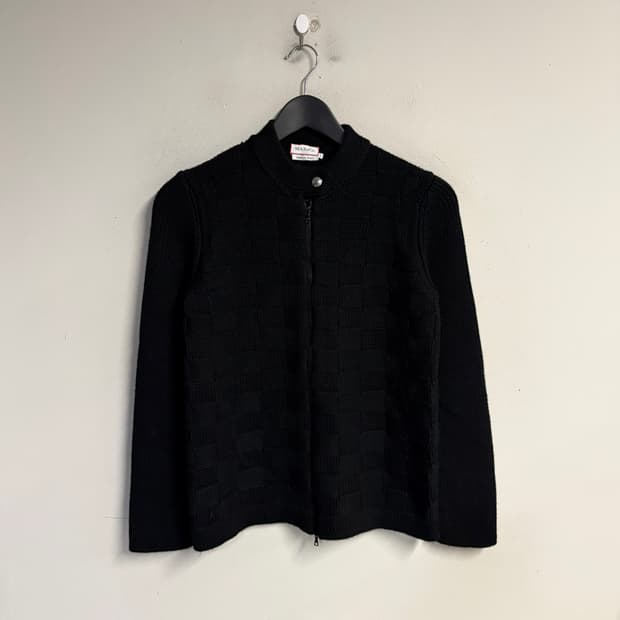 MAX&Co tricot black knit zip up cardigan