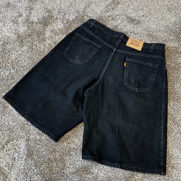 90s vintage levis 565 black shorts 리바이스