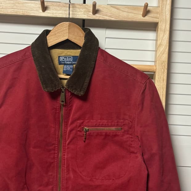 폴로 랄프로렌 디트로이트 버건디 워싱 워크 자켓 