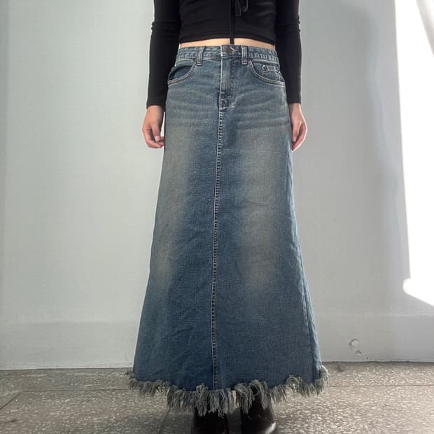 데님 롱 스커트