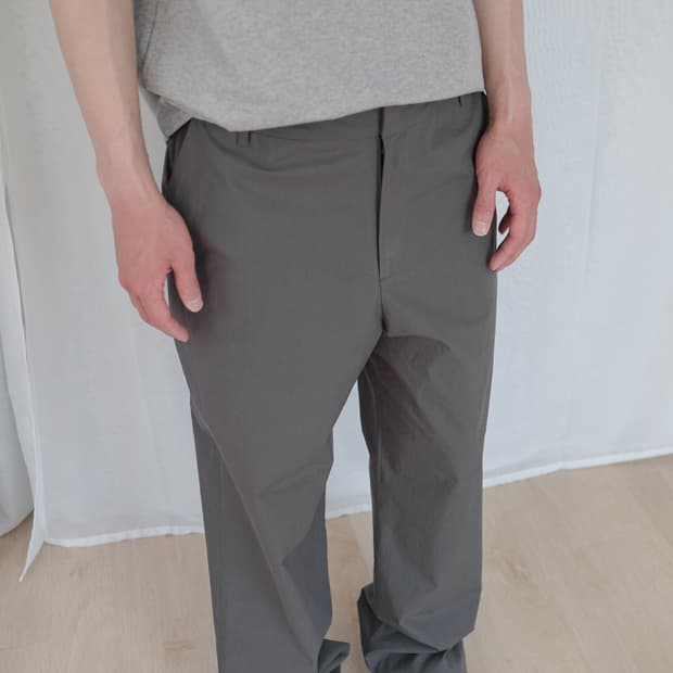 하프시코드 코튼 트라우저 그레이