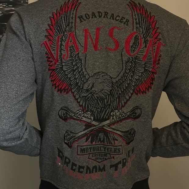Vanson Gray Hoodie Zip-up