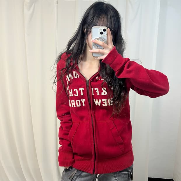 Abercrombie Red Zip Hoodie