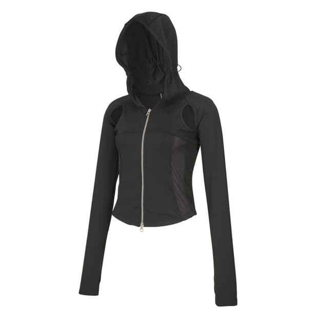 Division Cut-out Hooded ZIP-up (Black)