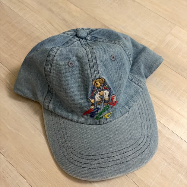 폴로 베어 데님 볼 캡 