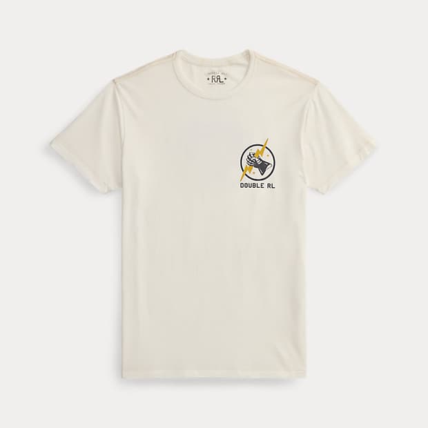 rrl 가먼트 다이 저지 그래픽 티셔츠