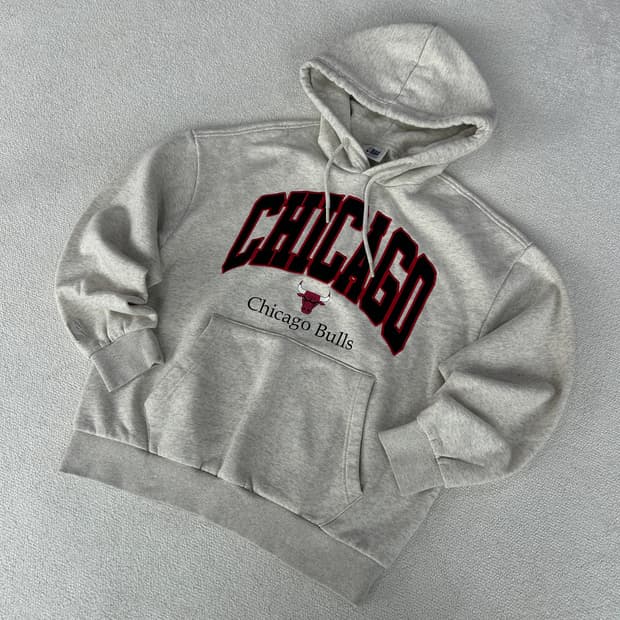 NBA 시카고 불스 기모 후드티 그레이 m