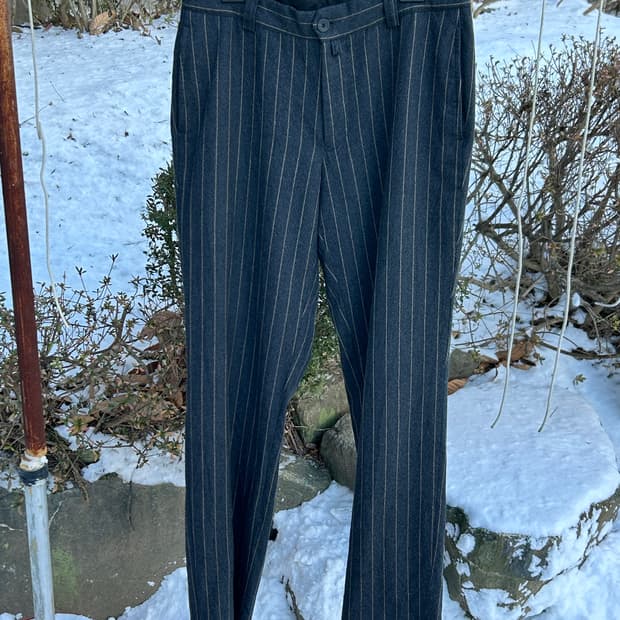 드리스 반 노튼 스트라이프 울 트라우저