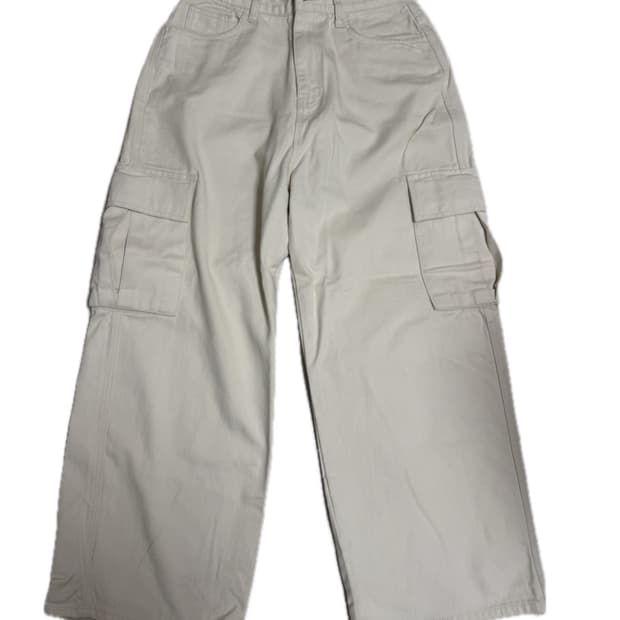 홀리인코드 와이드 카고 팬츠 아이보리