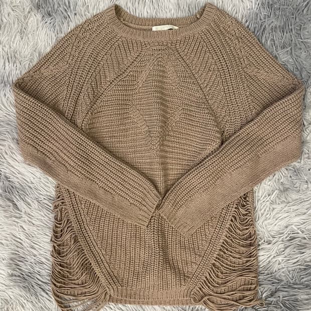 마쥬 베이지 니트 풀오버 스웨터