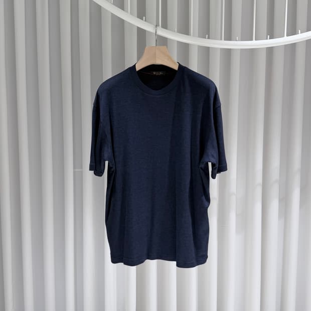 (A+/L) / 로로피아나 캐시미어 네이비 실크 반팔