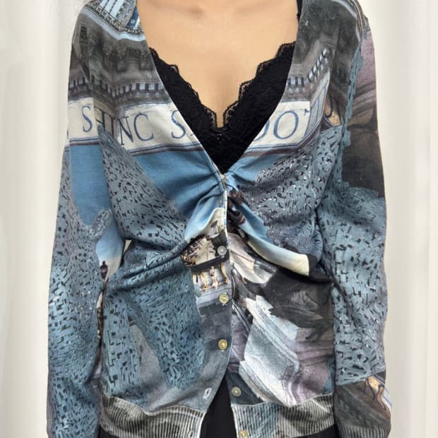 design shirring cardigan