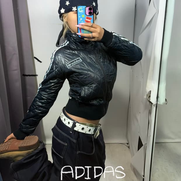 y2k 아디다스 네이비 퀄팅 자켓 