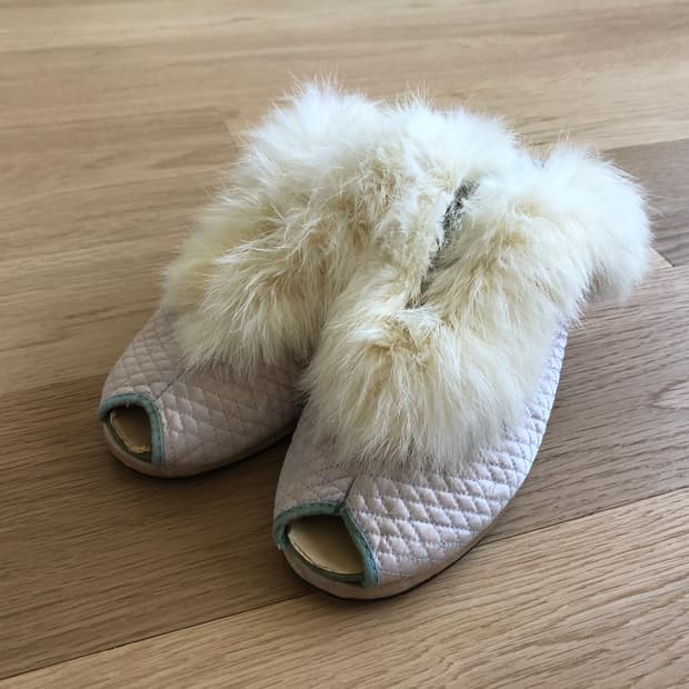 [직수입] 빈티지 1950s 퍼 룸슈즈 