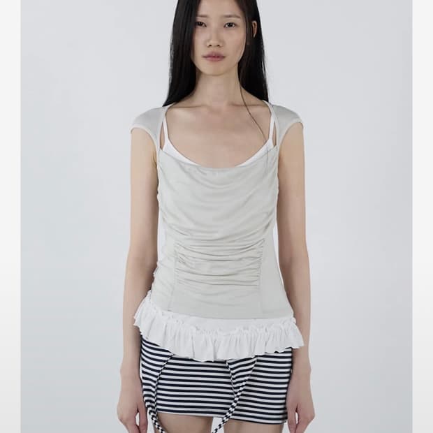 세릭 Clara Shirring Top Light Gray