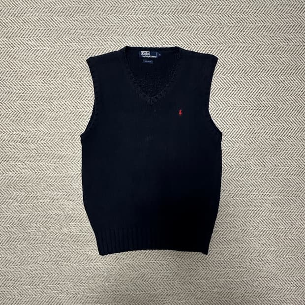 POLO RALPH LAUREN cotton knit vest navy