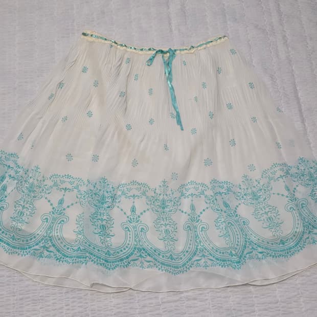 핀터깔 민트 모리걸 쉬폰 스커트