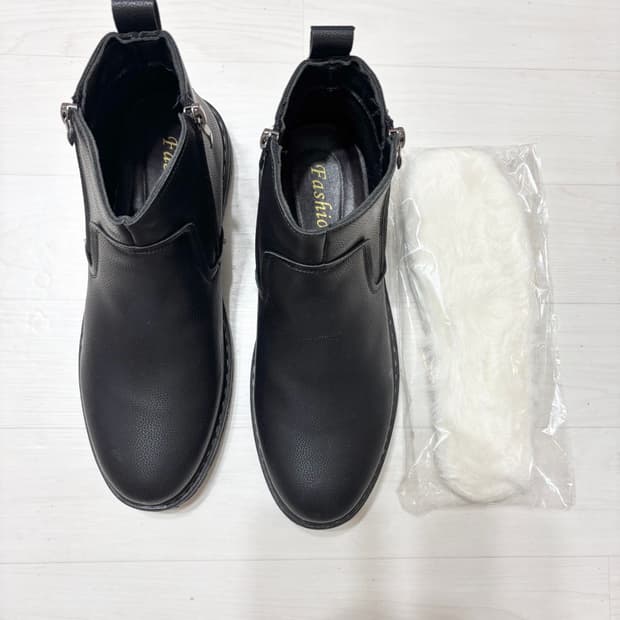 새제품ㅡ 옆지퍼 발목길이 신발+ 털깔창 