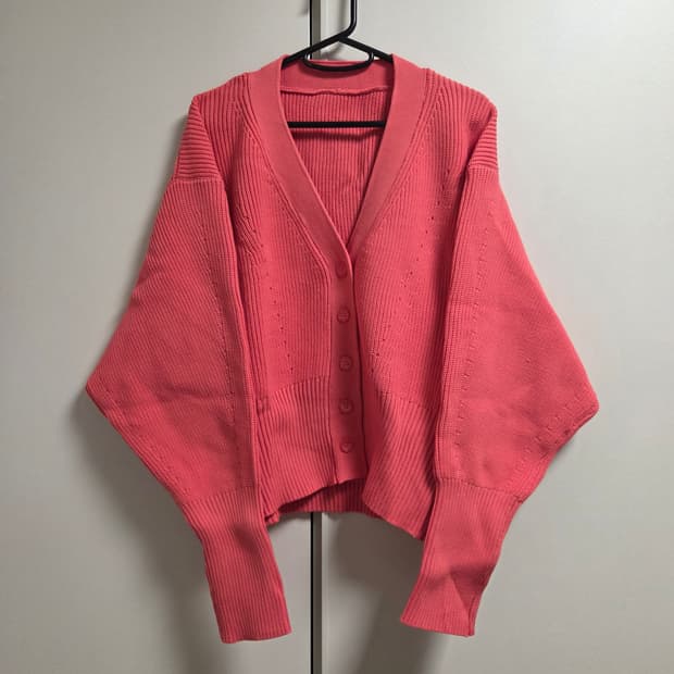 Titivate 재팬 벌룬핏 핑크 니트 가디건 Free