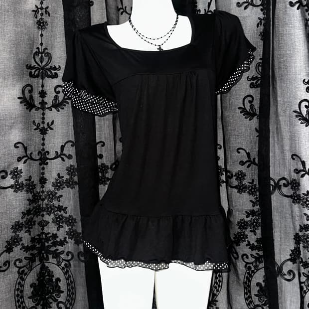 black dot bustier top