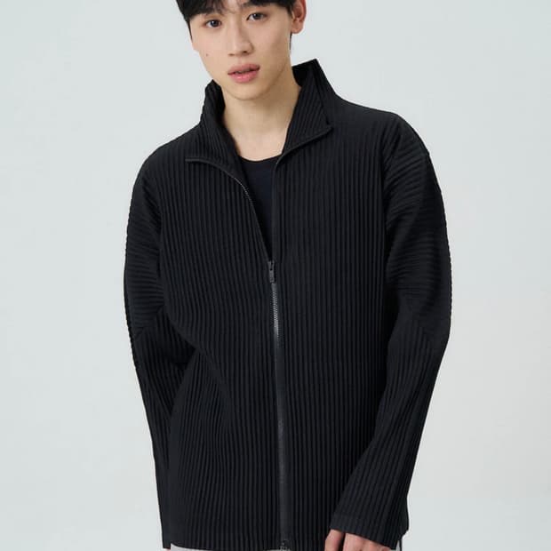 옴므플리세 베이직 집업 자켓 블랙 003