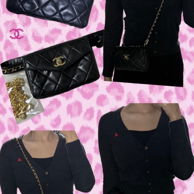 (정품) 샤넬 램스킨 마틀라세 벨트백