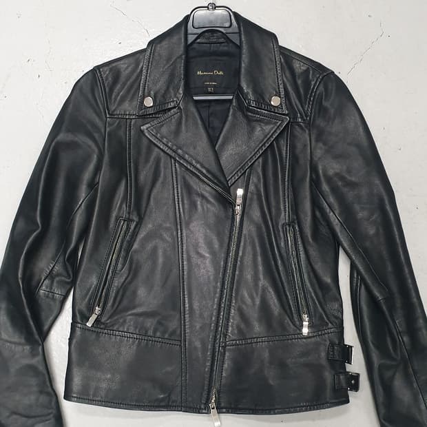마시모두띠 블랙 가죽 라이더 자켓