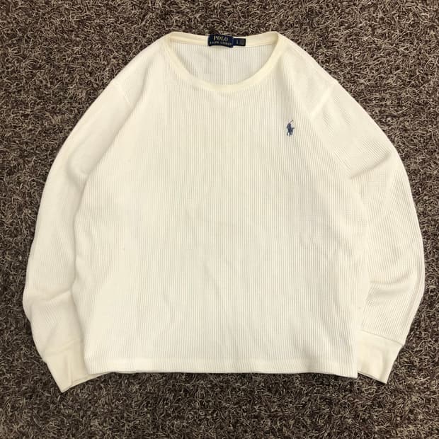 폴로 랄프로렌 화이트 와플 긴팔티 롱슬리브