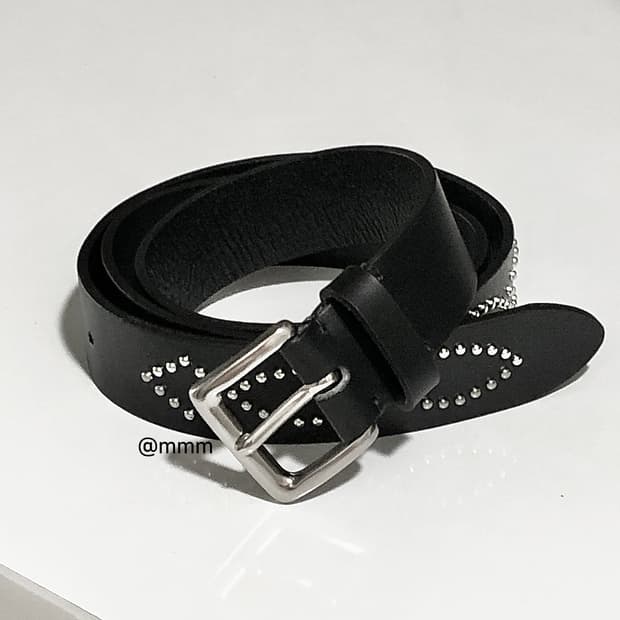 [Unisex] 다이아 스터드 이태리 소가죽 벨트