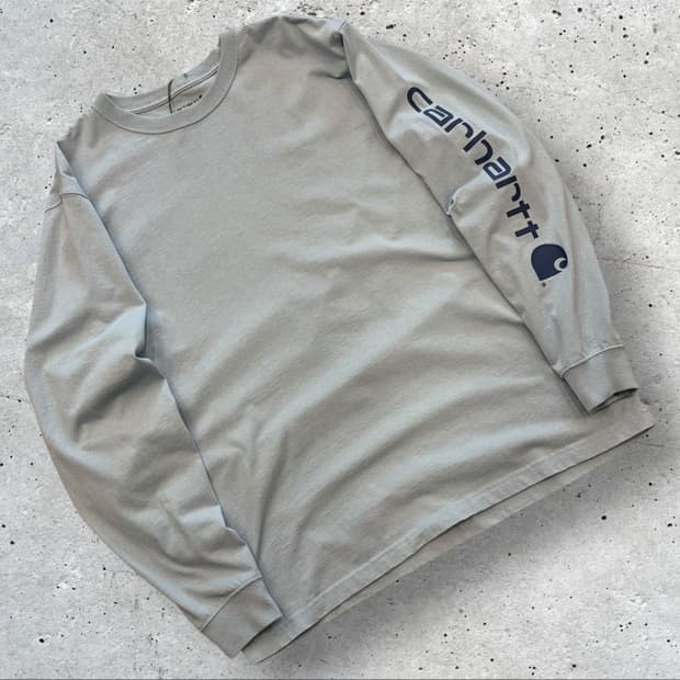[L] 칼하트 루즈핏 팔 로고 긴팔 티셔츠 하늘색 C796