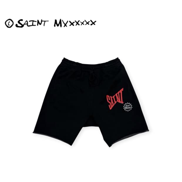 24ss 세인트미카엘 스웻쇼츠 블랙
