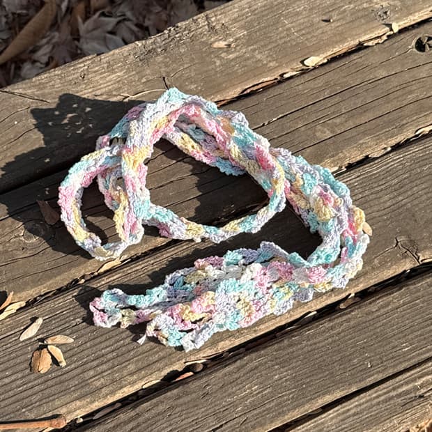 솜사탕 초원 니트 스카프