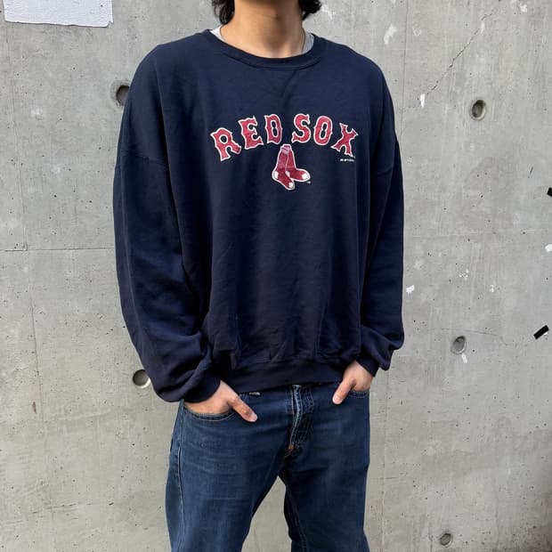 90s 러셀 에슬레틱 레드삭스 스웻셔츠 