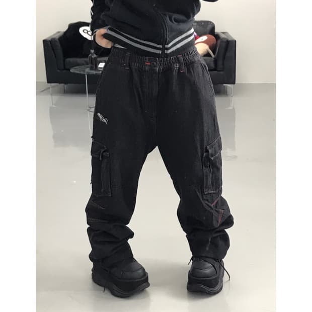 Jpn Wnsb Denim Big Cargo Pants