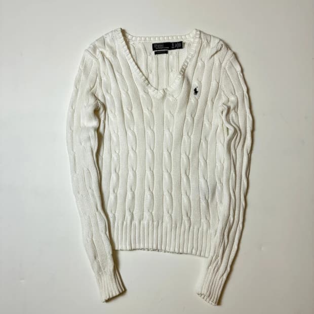 폴로 랄프로렌 화이트 탭 신형 꽈배기 니트 PN8120