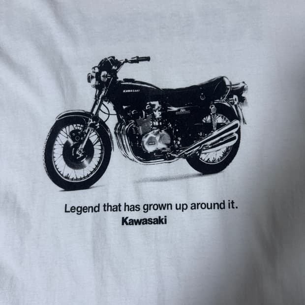 90s usa kawasaki 오토바이 슬로건 프린트 티셔츠