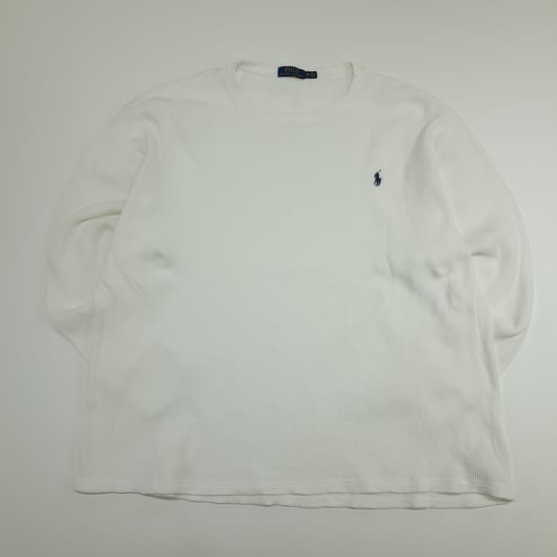 CN726 3XB 폴로 랄프로렌 화이트 와플 니트 긴팔 티셔츠