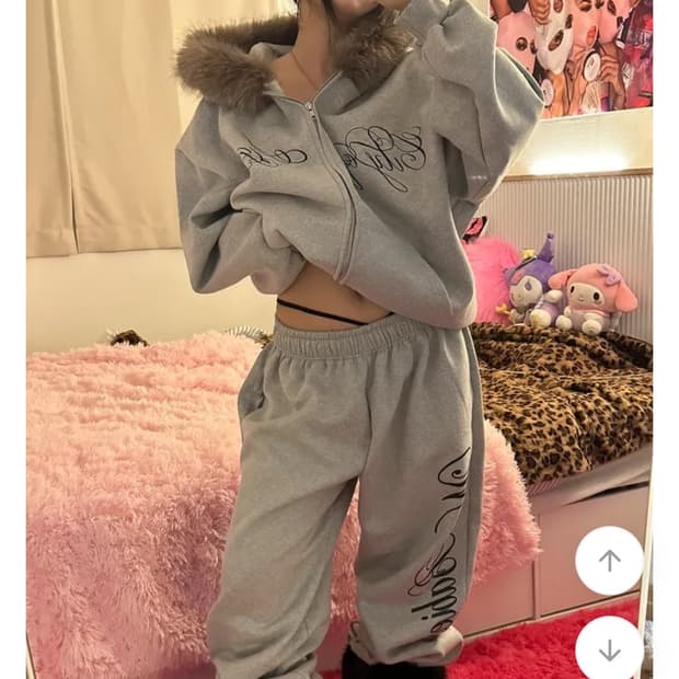 엔젤베이비 기모 퍼 후드집업