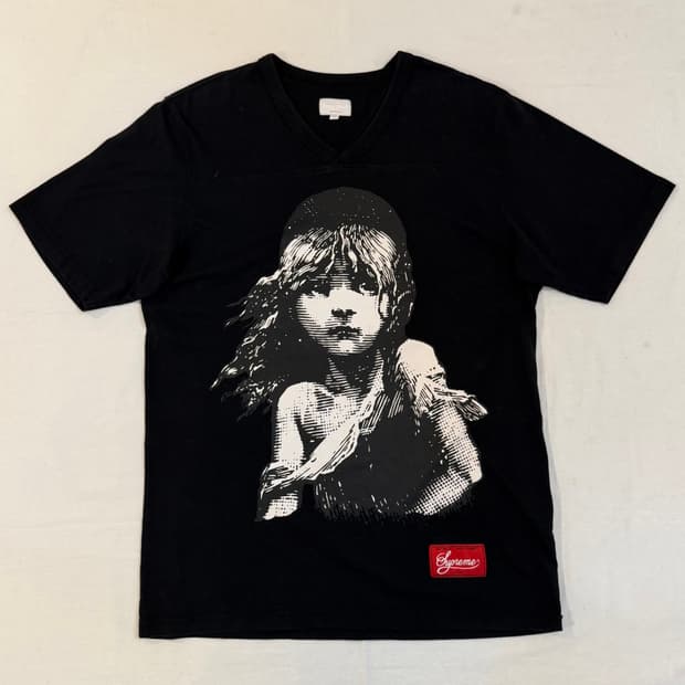 슈프림 15ss 라미제라블 프린팅 풋볼 탑 반팔 티셔츠 블랙