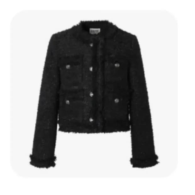 카키포인트 블랙 크롭 트위드