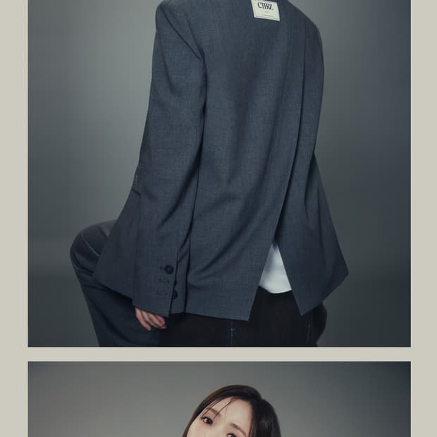 시티브리즈 리브르 울 트위드 자켓 아이보리