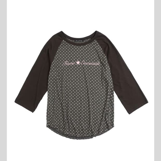 샵페어리 dot raglan sleeve top (charcoal) 